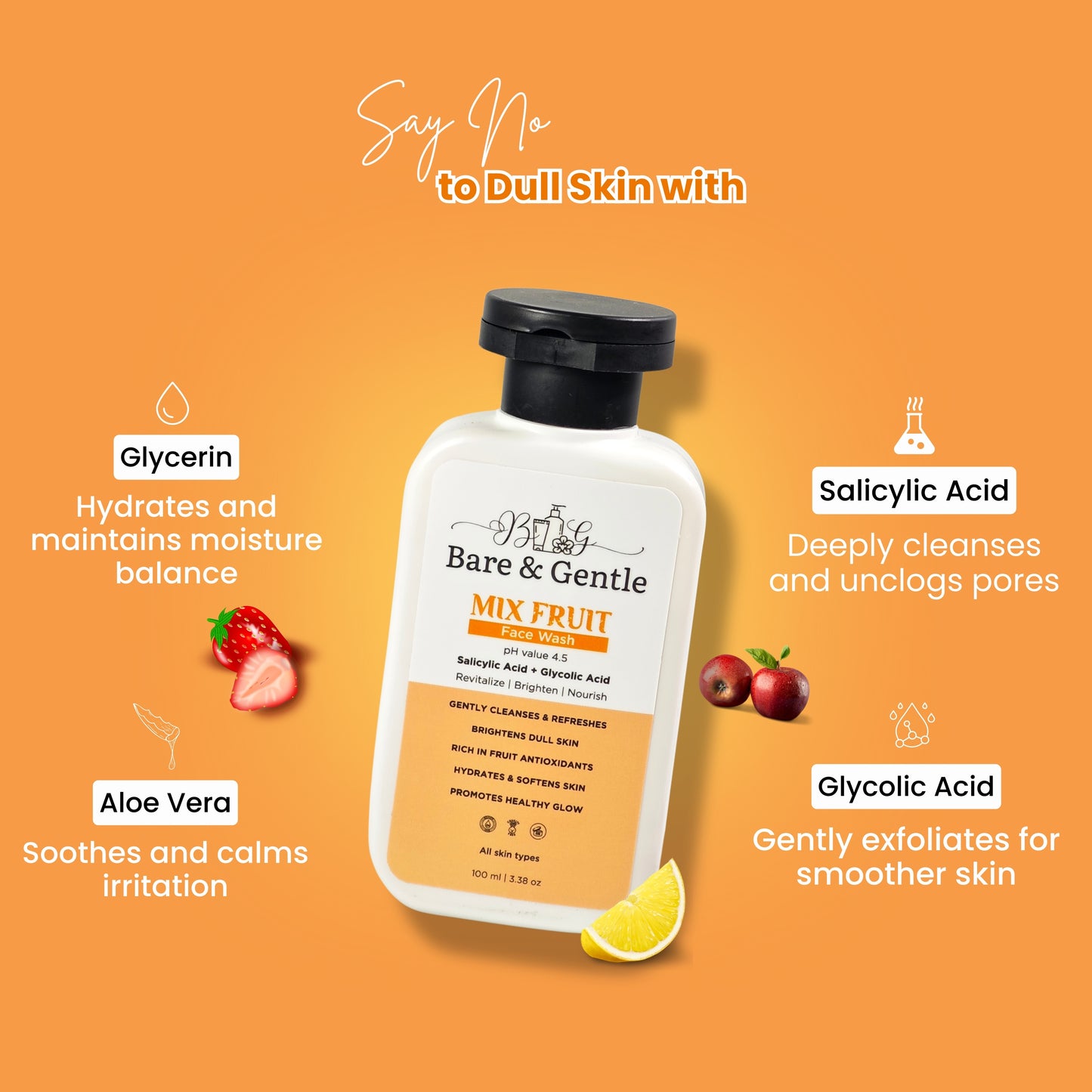 Mix Fruit Face Wash With Salicylic + Glycolic Acid 100ml