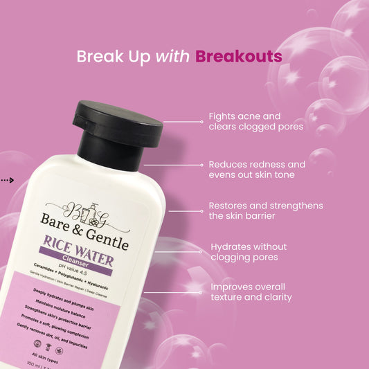 Rice Water Cleanser With Ceramides + Polyglutamic + Hyaluronic 100ml